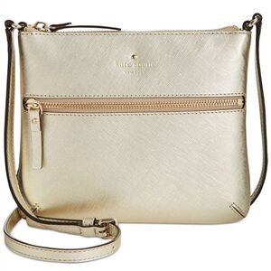 NWOT Kate Spade Gold Leather Tenley Cross Body Bag